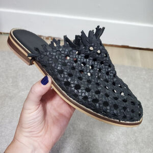 FREE PEOPLE Mirage Woven Leather Flats Slip-Ons Mules Shoes Women's 37EU 6.5US
